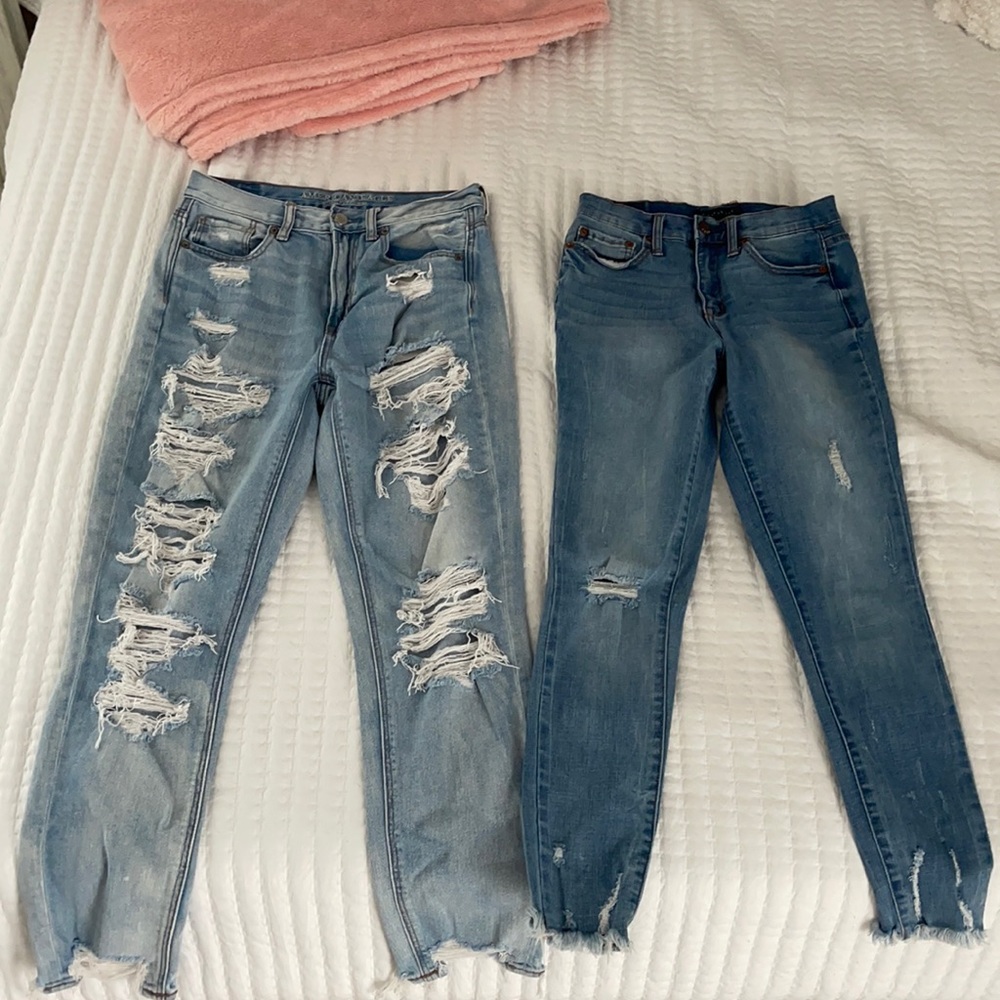 pair of Aeropostale jeans & pair of American Eagle jeans